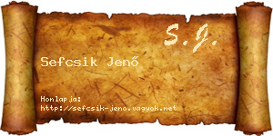 Sefcsik Jenő névjegykártya